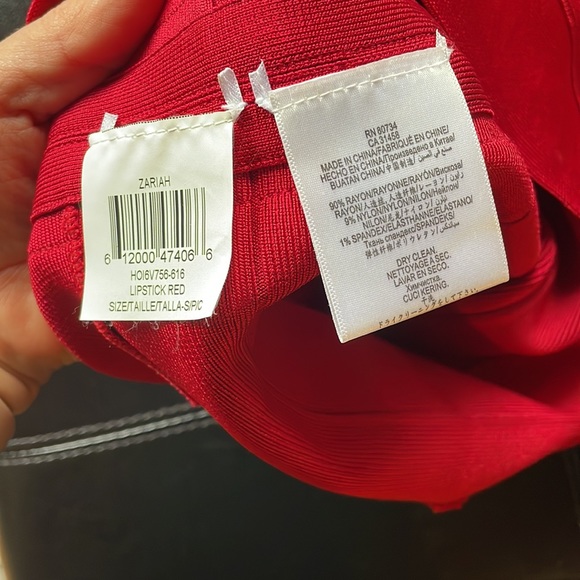 Herve Leger Zariah Dress Sz S Lipstick Red - Picture 6 of 11